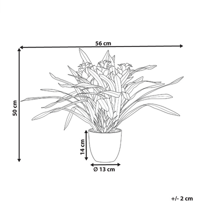 Faux Guzmania Plant Red Bloom Indoor Decor