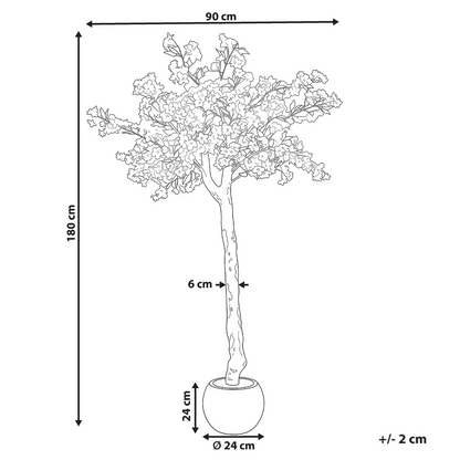 180cm White Artificial Cherry Blossom Tree Indoor Decor