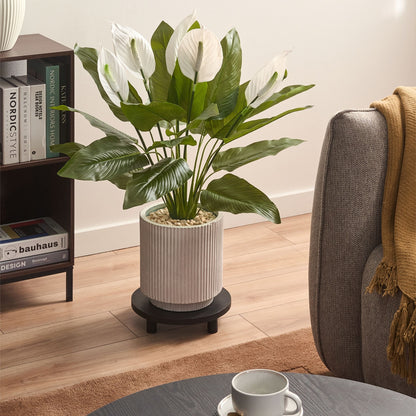 Faux Peace Lily Plant Realistic Green Leaves