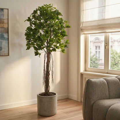 175cm Lifelike Potted Umbrella Tree Artificial Plant