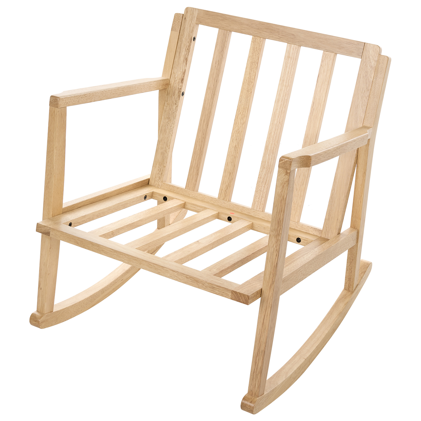 Rocking Armchair Light Beige Fabric With Rubberwood Frame