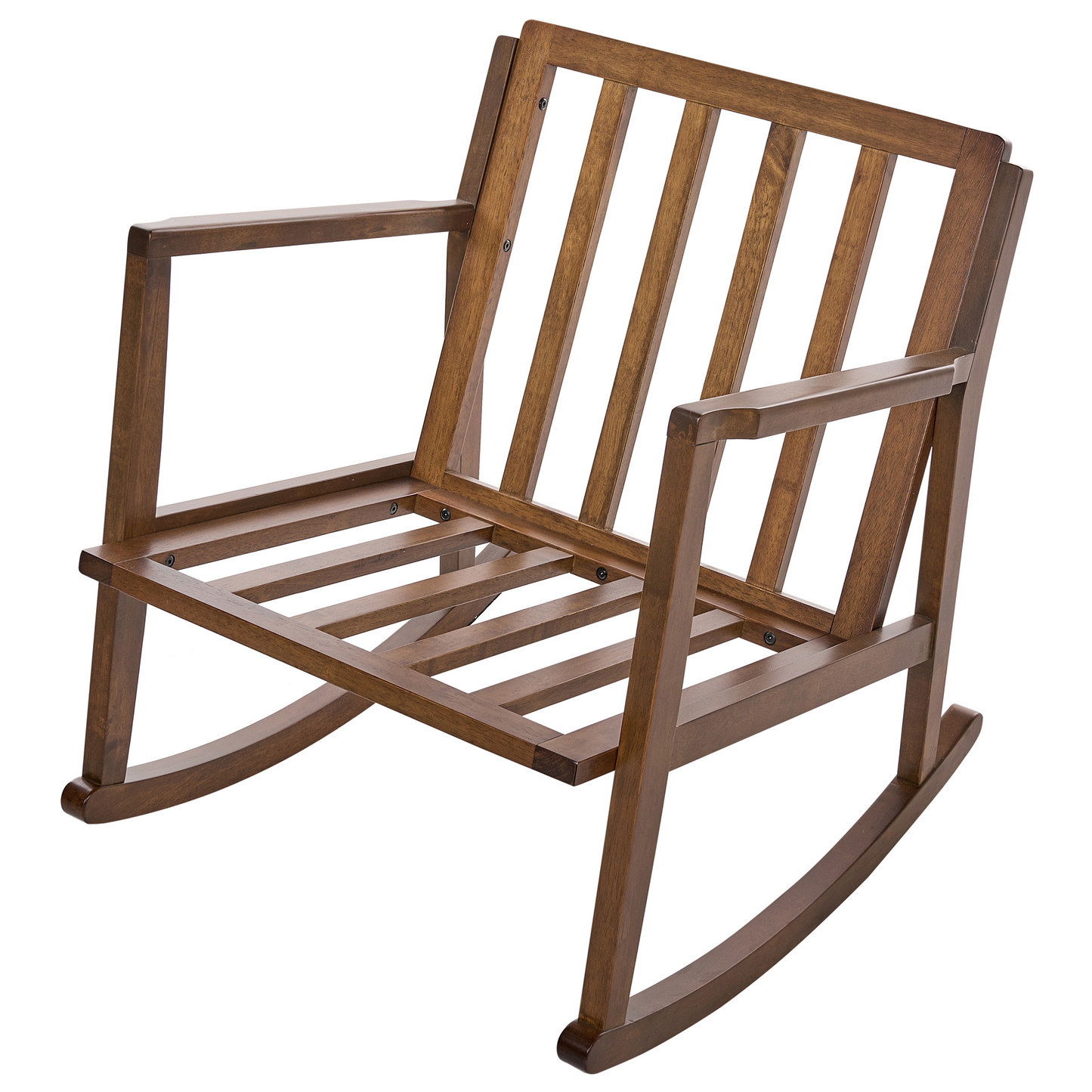 Rocking Armchair Light Beige Fabric Rubberwood Frame