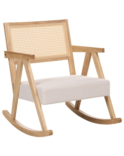 Vienna Home Rocking Armchair Light Brown Fabric With Vienna Backrest