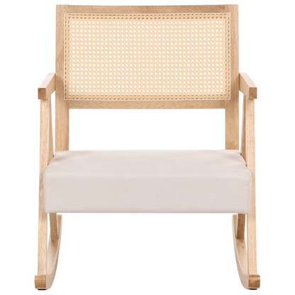 Vienna Home Rocking Armchair Light Brown Fabric With Vienna Backrest