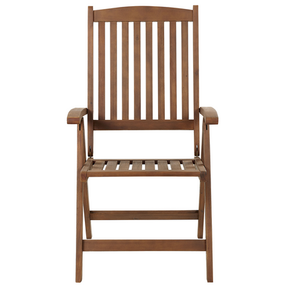 Acacia Wood Garden Chairs Set of 2 With Blue Cushions