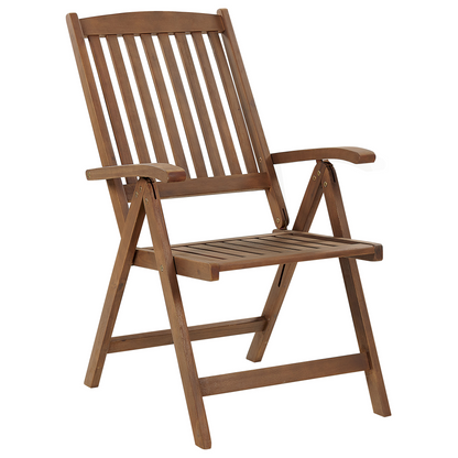 Garden Oasis Acacia Bistro Set With Blue Cushions Folding 2 Chairs