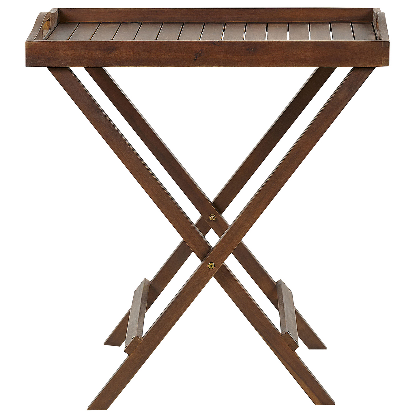 Garden Oasis Acacia Bistro Set With Blue Cushions Folding 2 Chairs