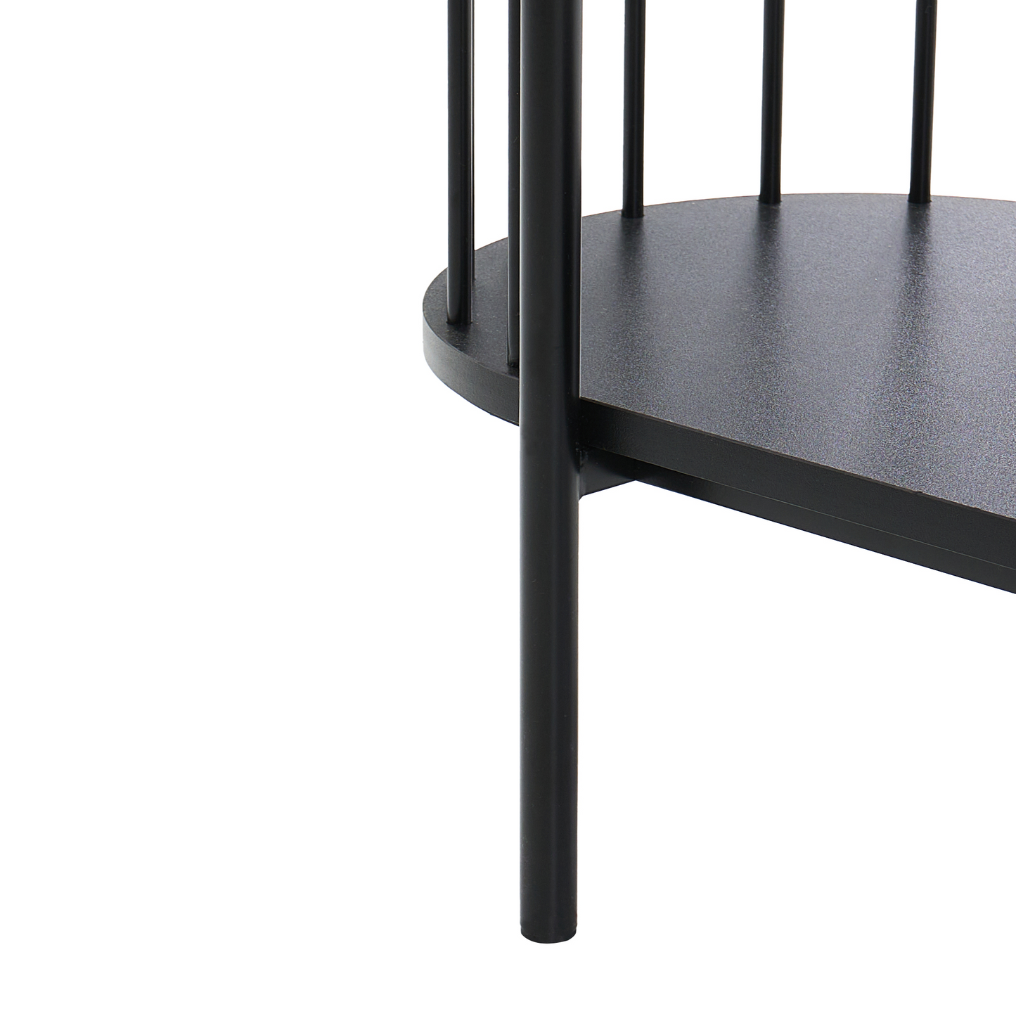 NovaCasa 4-Tier Black Bookcase 172x80 cm Oval Melamine Retro