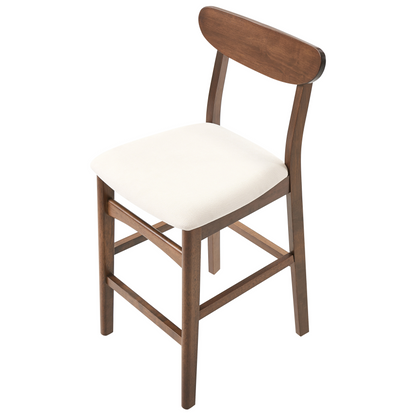 Asteria Home Bar Chairs Set Of 2 Brown Beige Rubberwood
