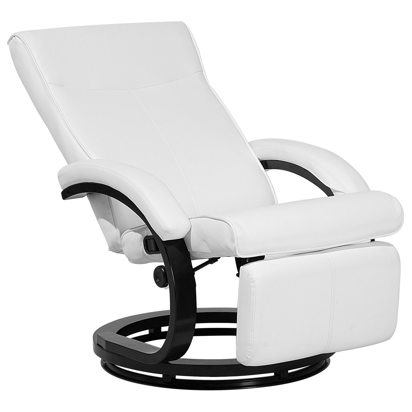 Reclining Armchair White Faux Leather With Adjustable Back