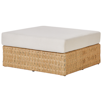 Corner Sofa Garden Set Beige PE Rattan 4 Seater with Tray