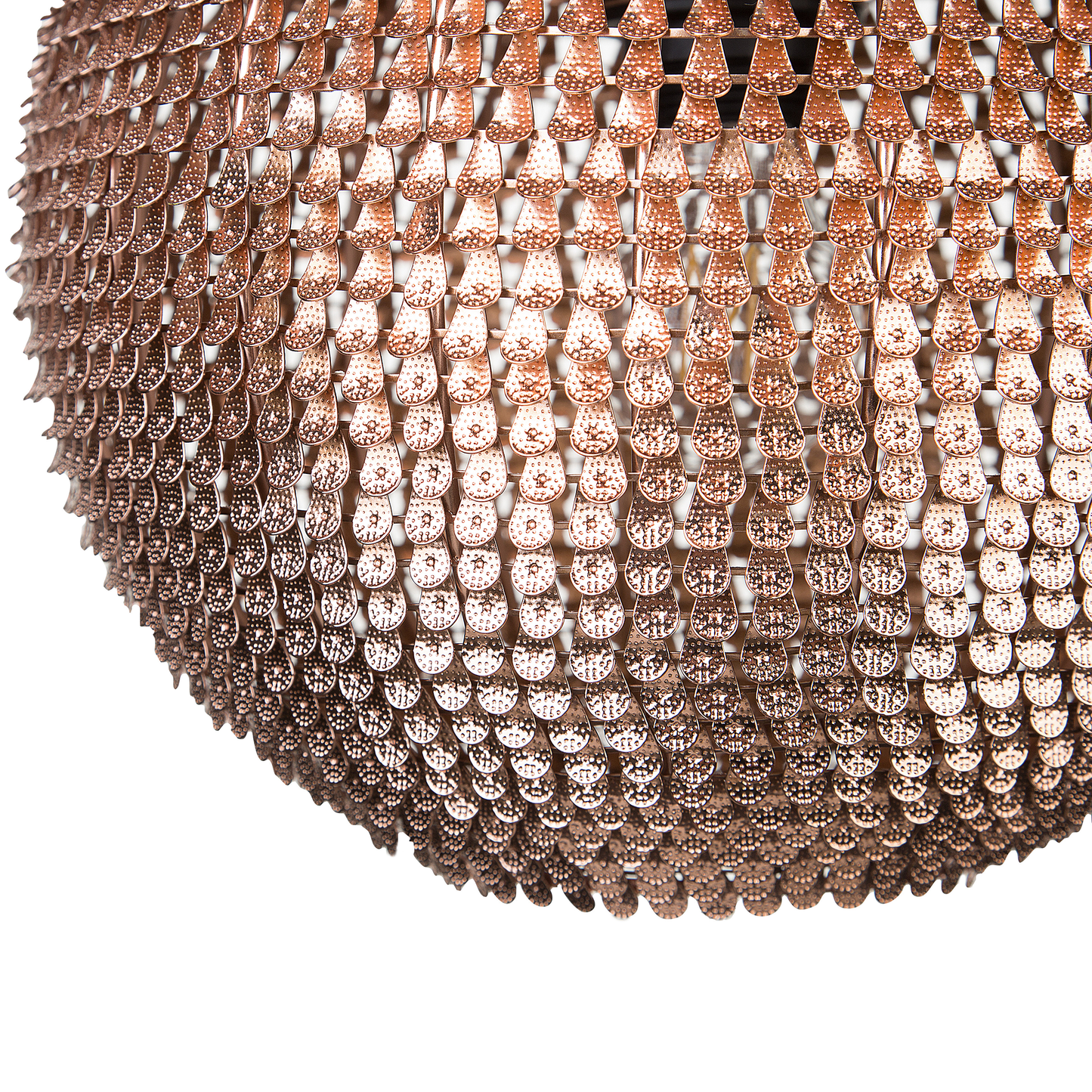Pendant Light Copper Globe Sparkle Scale Shade