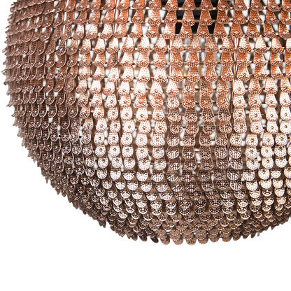 Pendant Light Copper Globe Sparkle Scale Shade