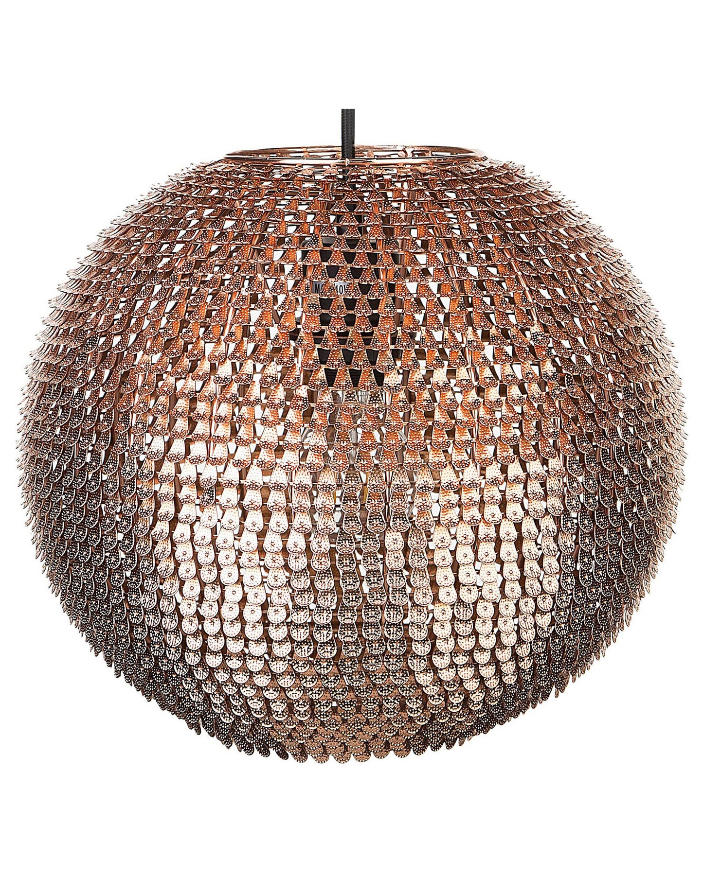Pendant Light Copper Globe Sparkle Scale Shade