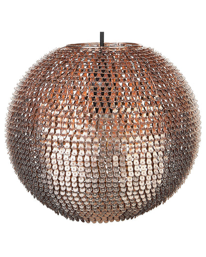 Pendant Light Copper Globe Sparkle Scale Shade