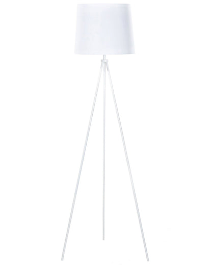 Brightline Floor Lamp White Metal 149cm Tripod Polycotton Drum Shade