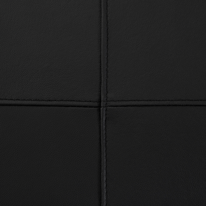 Luxor Black Genuine Leather Ottoman Footstool Rectangular
