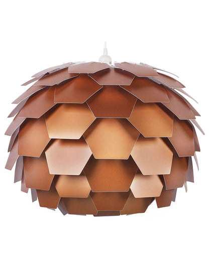 Copper Pine Cone Pendant Lamp With Globe Shade