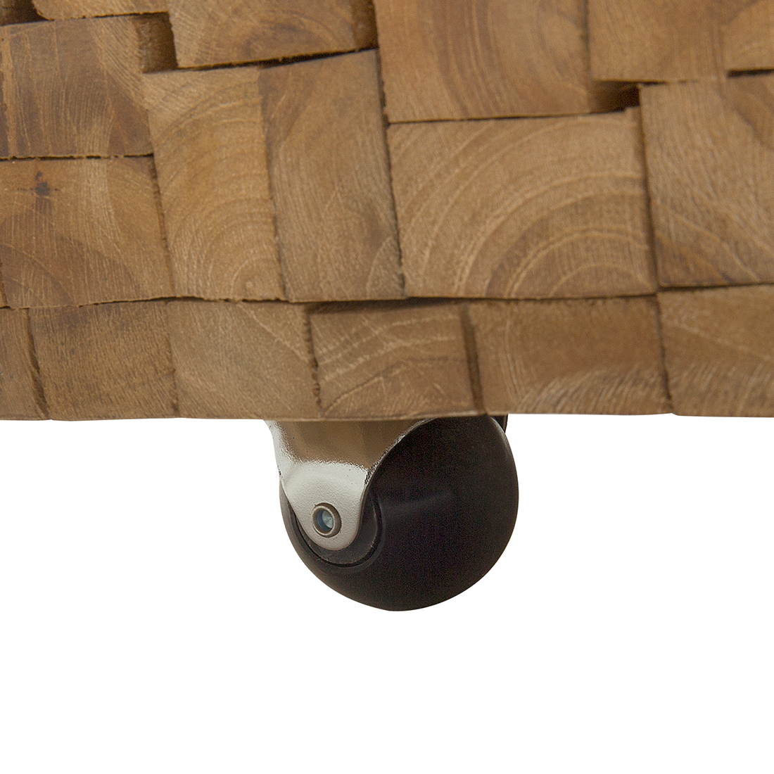 Teak Solid Wood Coffee Table 110 x 69cm Castors Rustic