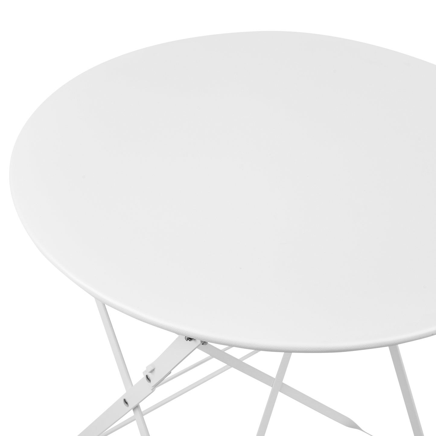 White 3 Piece Metal Folding Bistro Set Outdoor