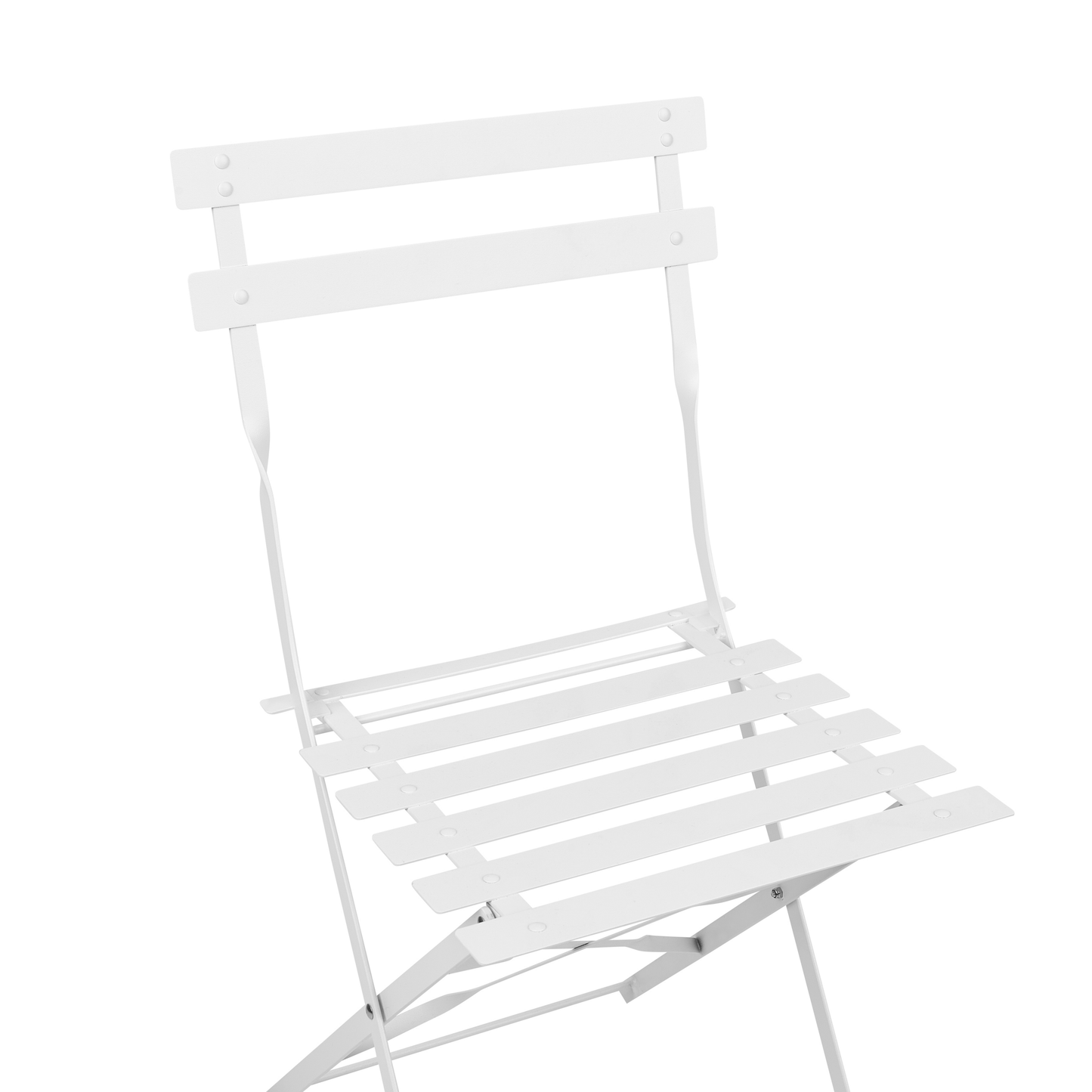 White 3 Piece Metal Folding Bistro Set Outdoor