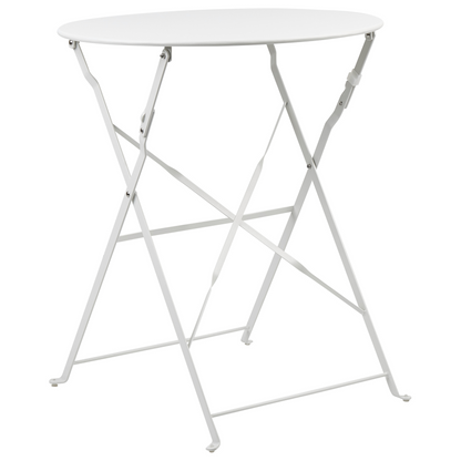 White 3 Piece Metal Folding Bistro Set Outdoor