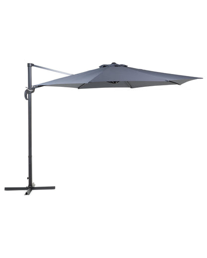 Parasol Grey Fabric 240cm Swivel Weather Resistant