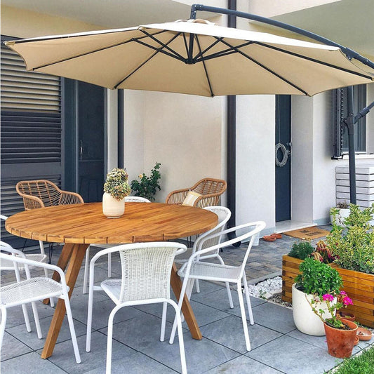 Garden Sun Parasol Beige Fabric 300cm Weather Resistant