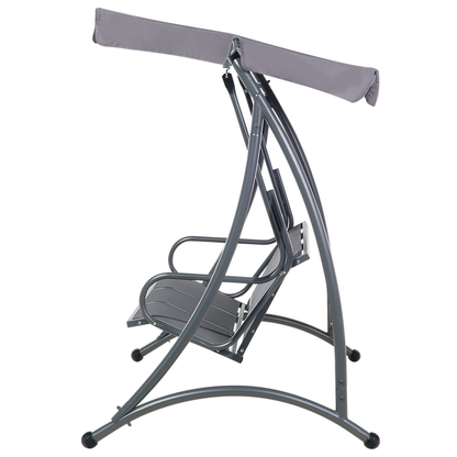 Patio Swing 3 Seater Grey Mesh Steel Frame