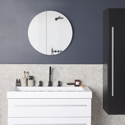 BrandX Bathroom Wall Cabinet Black MDF 132x40cm With 4 Shelves