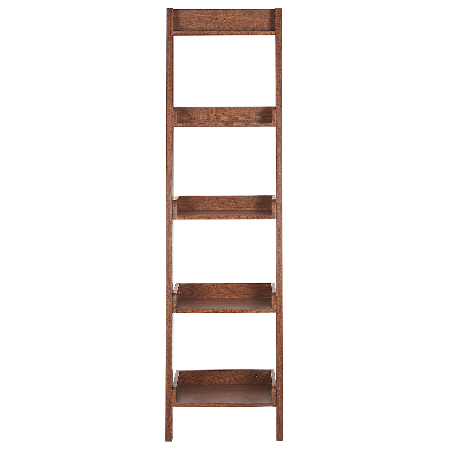 Astra 4 Tier Ladder Bookcase Dark Brown Wood Shelf