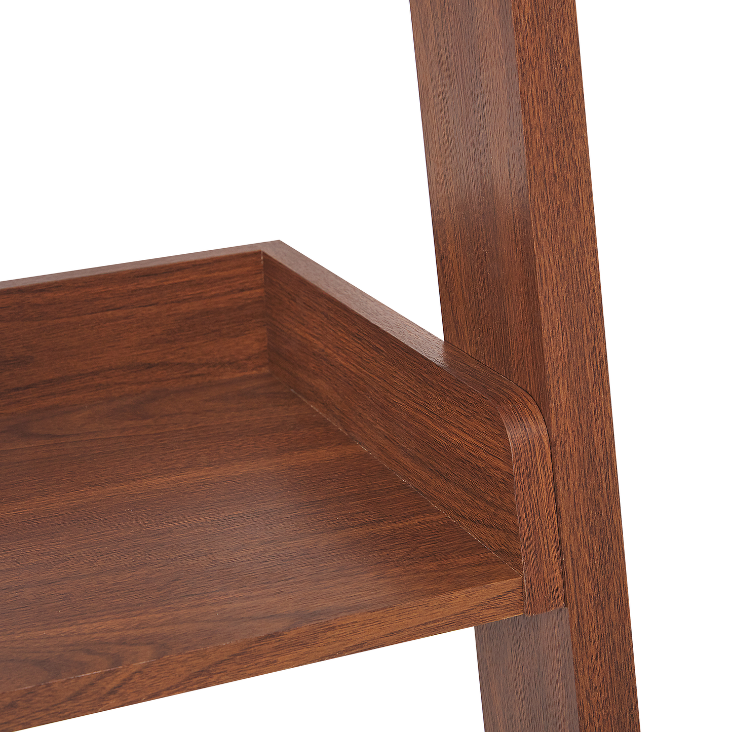 Astra 4 Tier Ladder Bookcase Dark Brown Wood Shelf