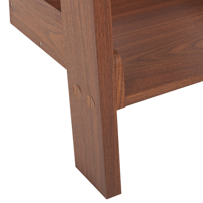 Astra 4 Tier Ladder Bookcase Dark Brown Wood Shelf