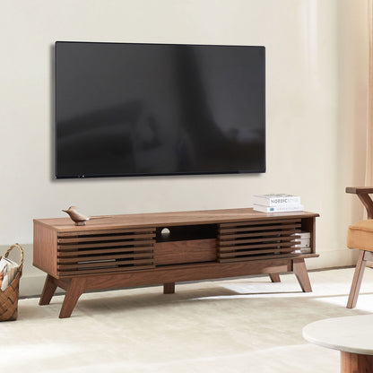 TV Stand Dark Brown Modern Storage Cabinet