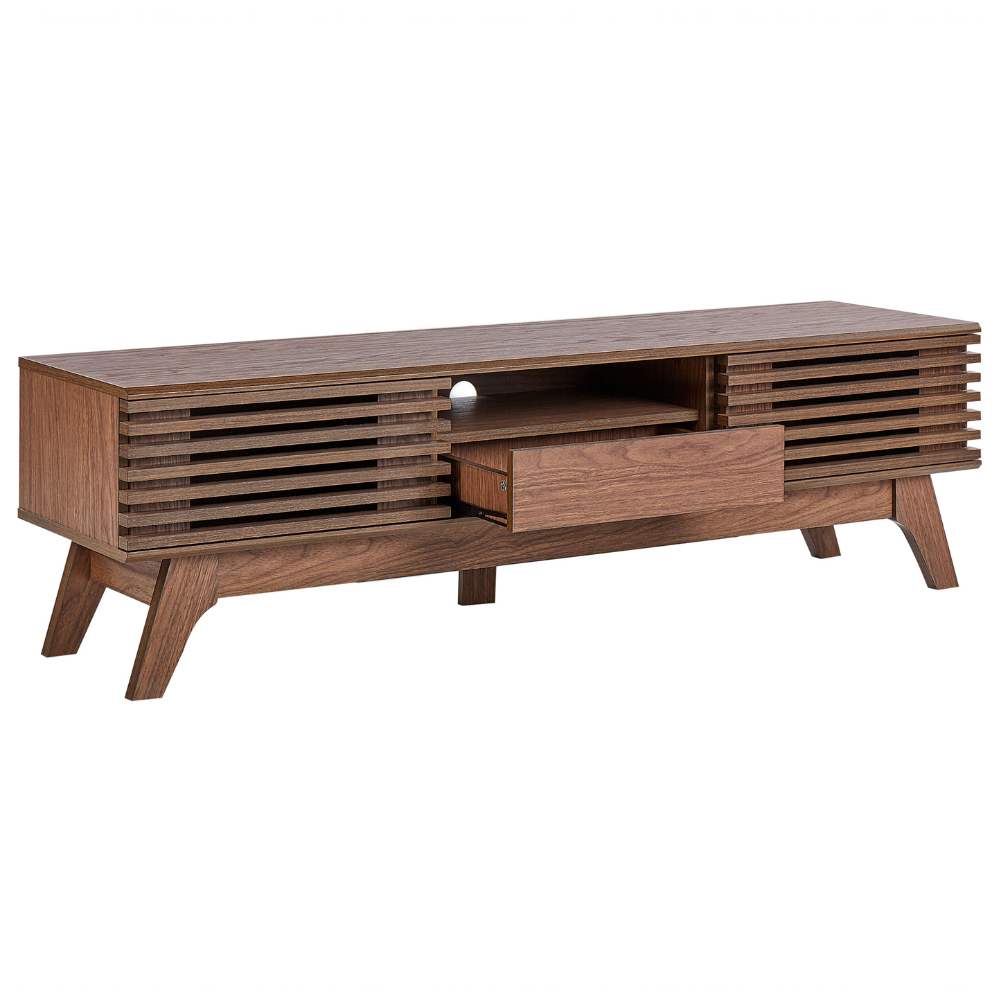 TV Stand Dark Brown Modern Storage Cabinet