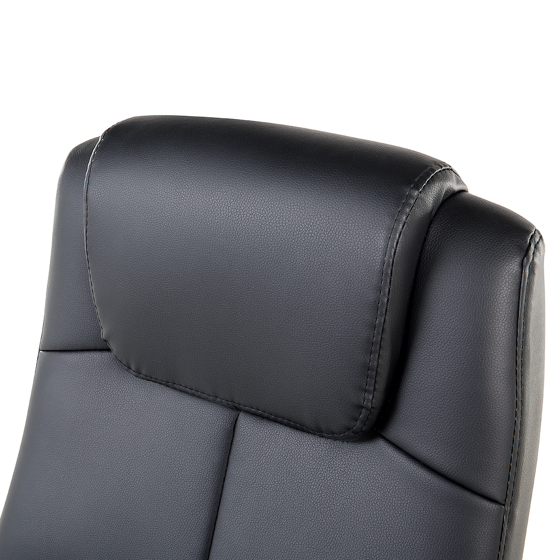 Office Chair Black Faux Leather Adjustable Tilting Swivel