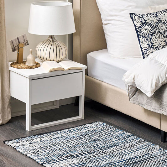 Area Rag Rug Multicolour Cotton 80 x 150 Rectangular Hand Woven