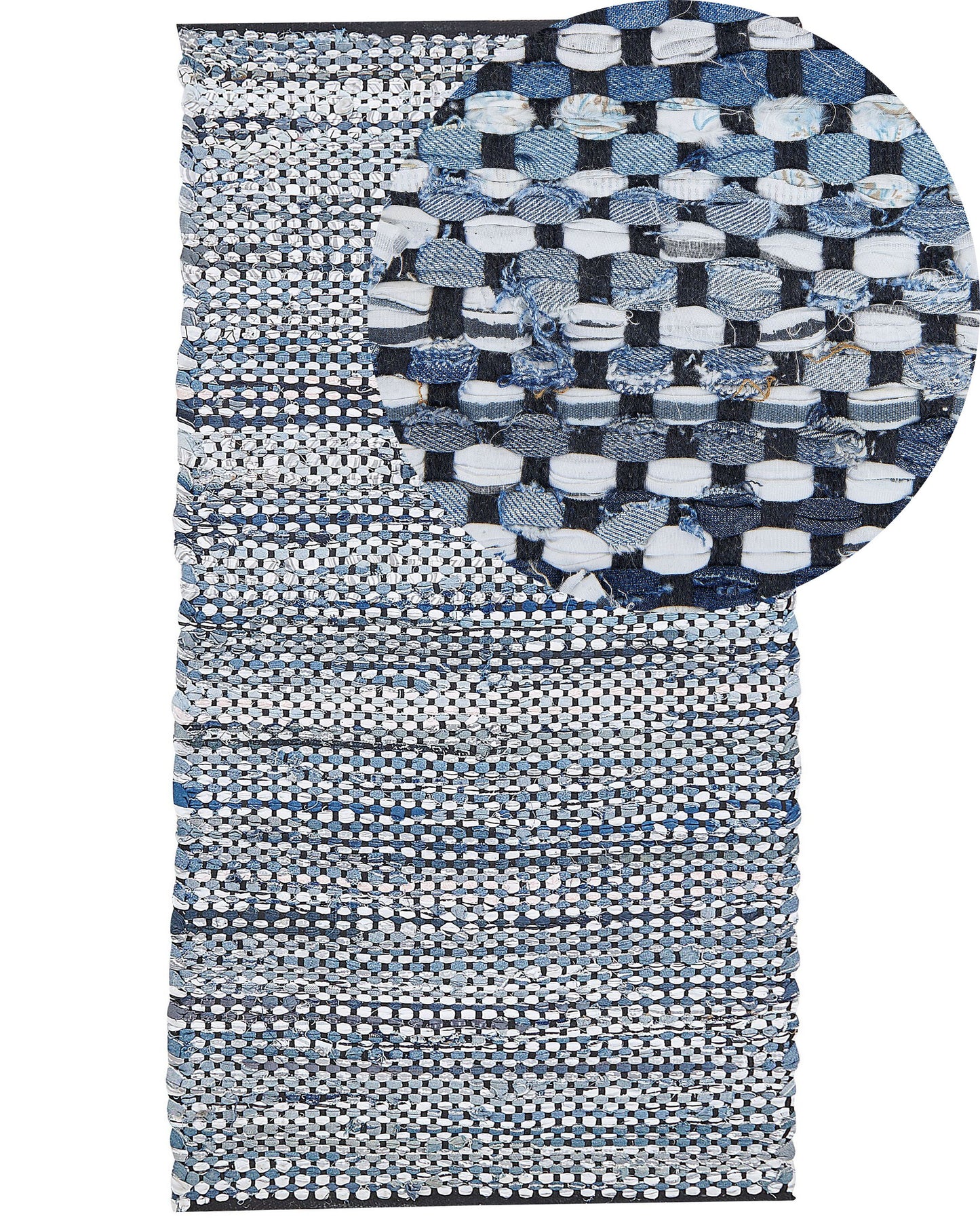 Area Rag Rug Multicolour Cotton 80 x 150 Rectangular Hand Woven