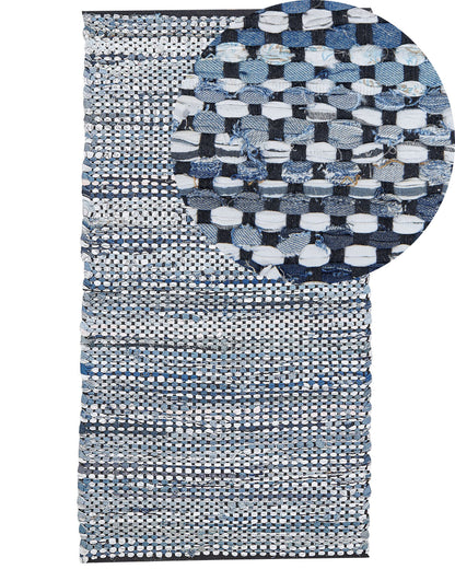 Area Rag Rug Multicolour Cotton 80 x 150 Rectangular Hand Woven