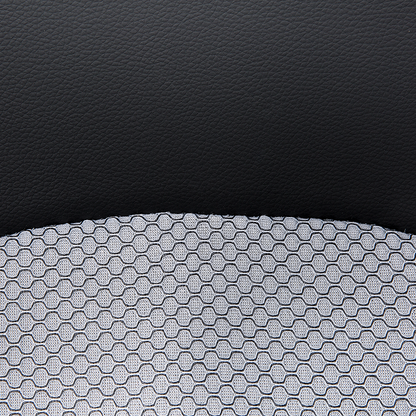 Ergonomic Mesh Chair Black Grey Faux Leather Adjustable