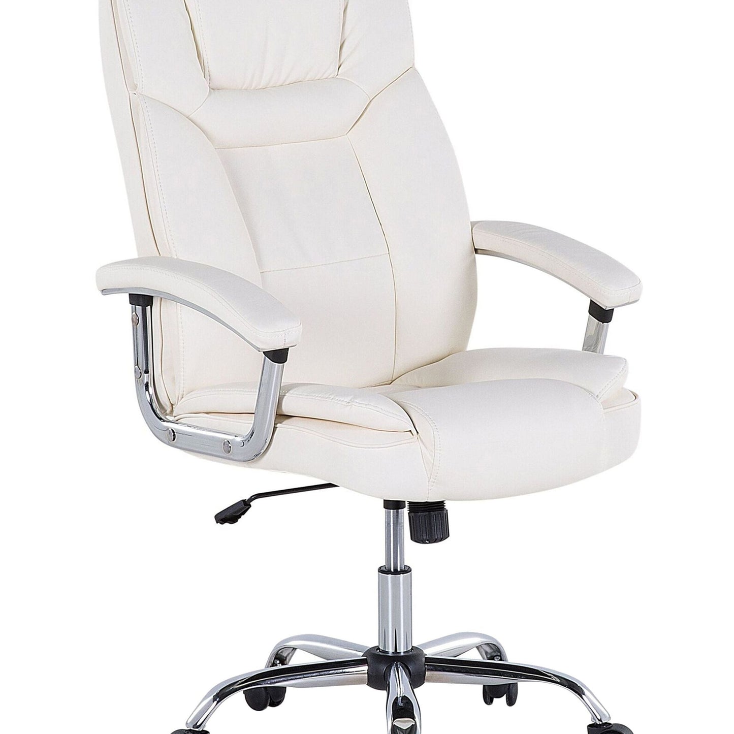 Office Executive Chair Light Beige Faux Leather
