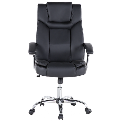 Office Executive Chair Black Faux Leather Swivel
