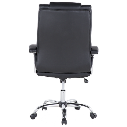 Office Executive Chair Black Faux Leather Swivel