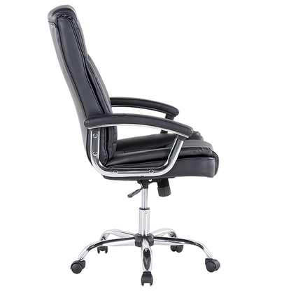 Office Executive Chair Black Faux Leather Swivel