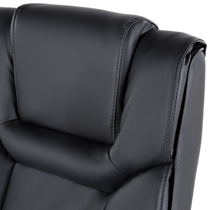 Office Executive Chair Black Faux Leather Swivel