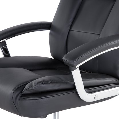 Office Executive Chair Black Faux Leather Swivel