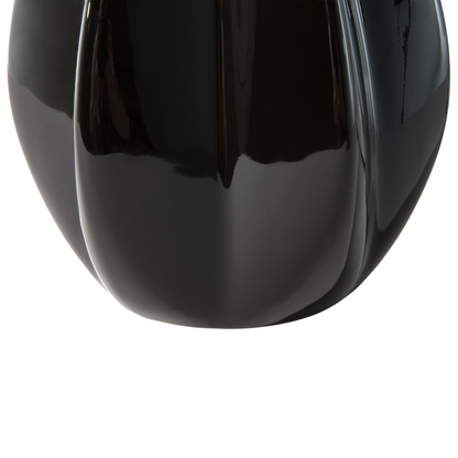 Table Lamp Black Porcelain Drum Shade 60H cm