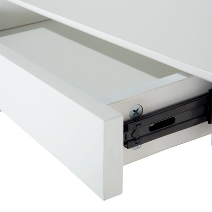 Office Desk White 120 x 75cm Lacquered Top 2 Drawers