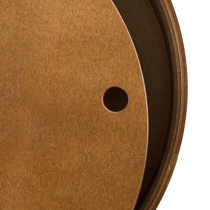 Coffee Table Dark Brown Round 40cm With Storage Lid Bentwood Modern Scandinavian