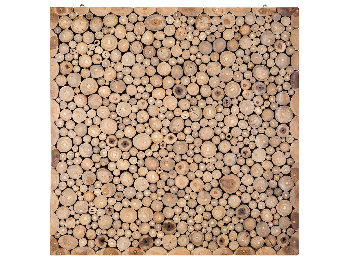 Wall Decor Teak Cross Section Art In Light Brown